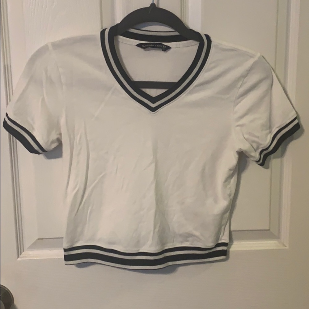 White and blue Abercrombie shirt